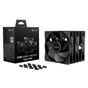 be quiet PURE WINGS 3 120mm PWM Reverse Black High Airflow Triple Pack PC Fans ( BL137 )