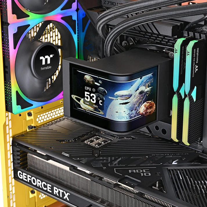 Thermaltake MAGCurve 360 Ultra ARGB Sync Black AIO Liquid CPU Cooler With 6.67" Curved AMOLED Display ( CL-W453-PL12SW-A ) - Image 6