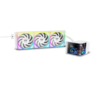 Thermaltake MAGCurve 360 Ultra ARGB Sync Snow Edition AIO Liquid CPU Cooler With 6.67" Curved AMOLED Display ( CL-W454-PL12SW-A )