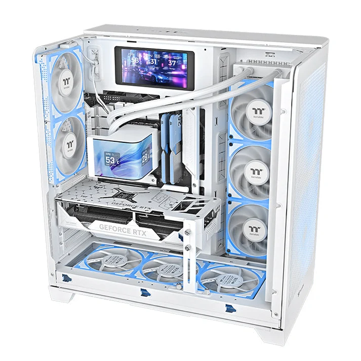 Thermaltake MAGCurve 360 Ultra ARGB Sync Snow Edition AIO Liquid CPU Cooler With 6.67" Curved AMOLED Display ( CL-W454-PL12SW-A ) - Image 6