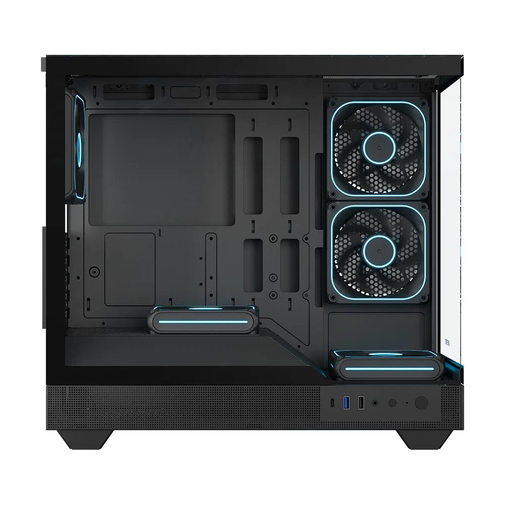 Ant Esports Crystal Neo Mini ARGB M-ATX Mini Tower Tempered Glass Panel Black Pc Cabinet With Pre-installed ARGB Fans - Image 3