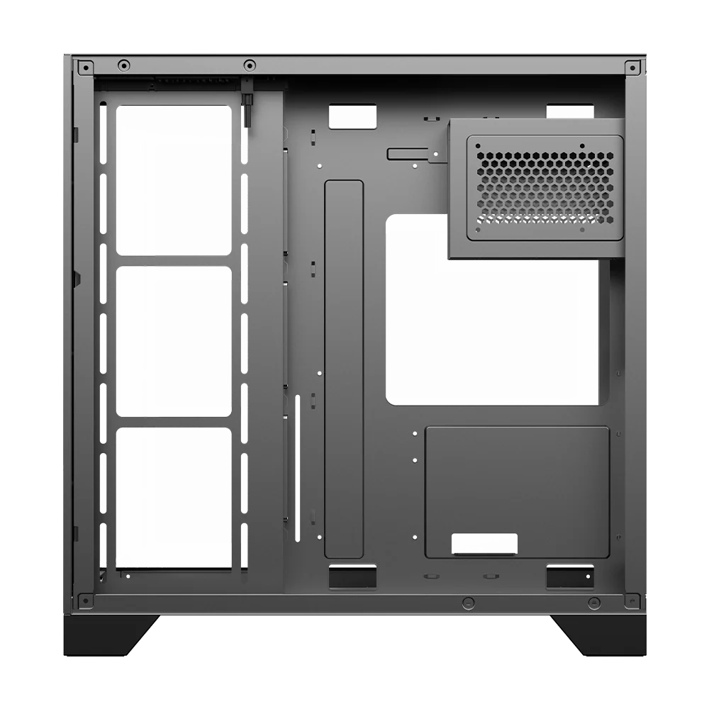 Ant Esports Crystal X7 Pro Max ARGB ATX Mid Tower Panoramic Visible 3-Side Tempered Glass Black Pc Cabinet With Infinite Mirror Fan - Image 4