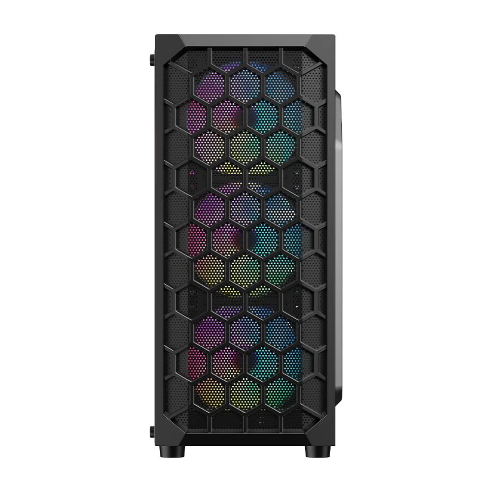 Ant Esports Elite 1120 Black ARGB ATX Mid Tower Tempered Glass Side Panel Gaming Pc Cabinet With Pre Installed RGB Fans - Image 3