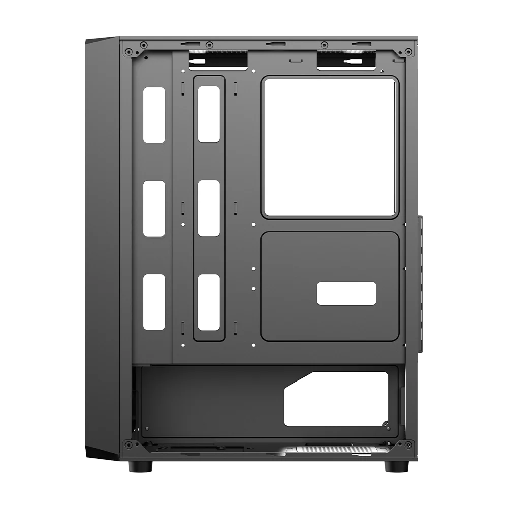 Ant Esports Elite 1200 ATX Mid Tower Tempered Glass Side Panel Gaming Pc Cabinet With Pre Installed Rainbow LED Fans - Image 4