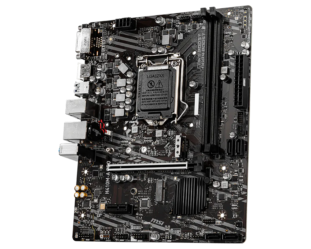 MSI H410M-A PRO Mirco-ATX Motherboard ( Intel Socket LGA 1200, Supports Intel Core 10th Gen and Pentium Gold / Celeron Processors, 2x DDR4 RAM Slots, Max 64GB RAM ) - Image 3