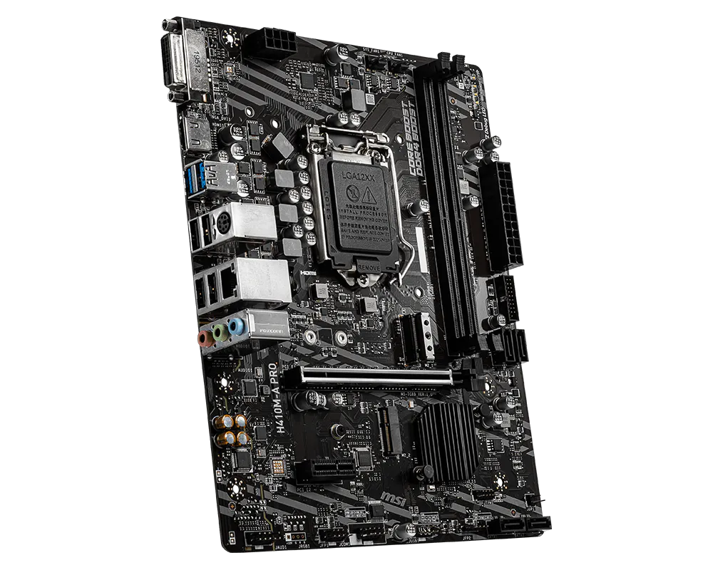 MSI H410M-A PRO Mirco-ATX Motherboard ( Intel Socket LGA 1200, Supports Intel Core 10th Gen and Pentium Gold / Celeron Processors, 2x DDR4 RAM Slots, Max 64GB RAM ) - Image 4