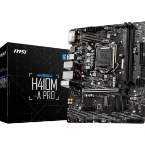 MSI H410M-A PRO Mirco-ATX Motherboard ( Intel Socket LGA 1200, Supports Intel Core 10th Gen and Pentium Gold / Celeron Processors, 2x DDR4 RAM Slots, Max 64GB RAM )