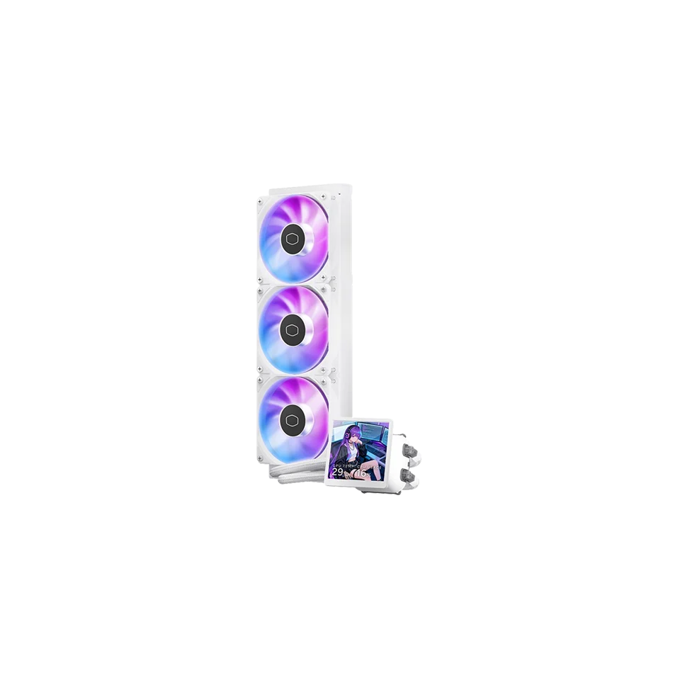 Cooler Master MasterLiquid Core LCD 360 4-inch White ARGB 360mm Liquid CPU Cooler With 4-inch LCD Display ( MLX-D36M-A18PW-RL ) - Image 2