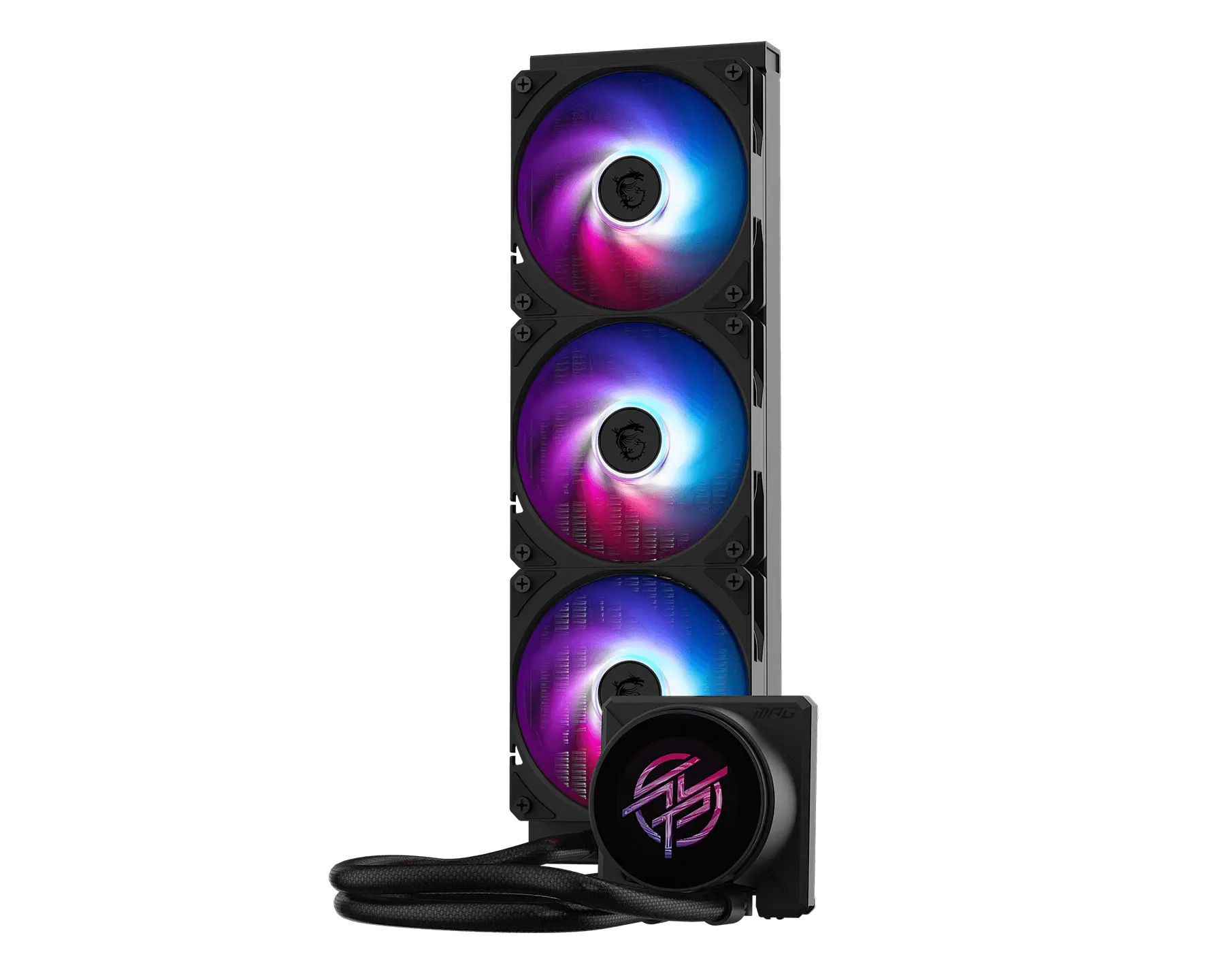 MSI MPG CORELIQUID P22 360 Black ARGB 360mm Liquid CPU Cooler With LCD 2.1-inch Round IPS Display - Image 2