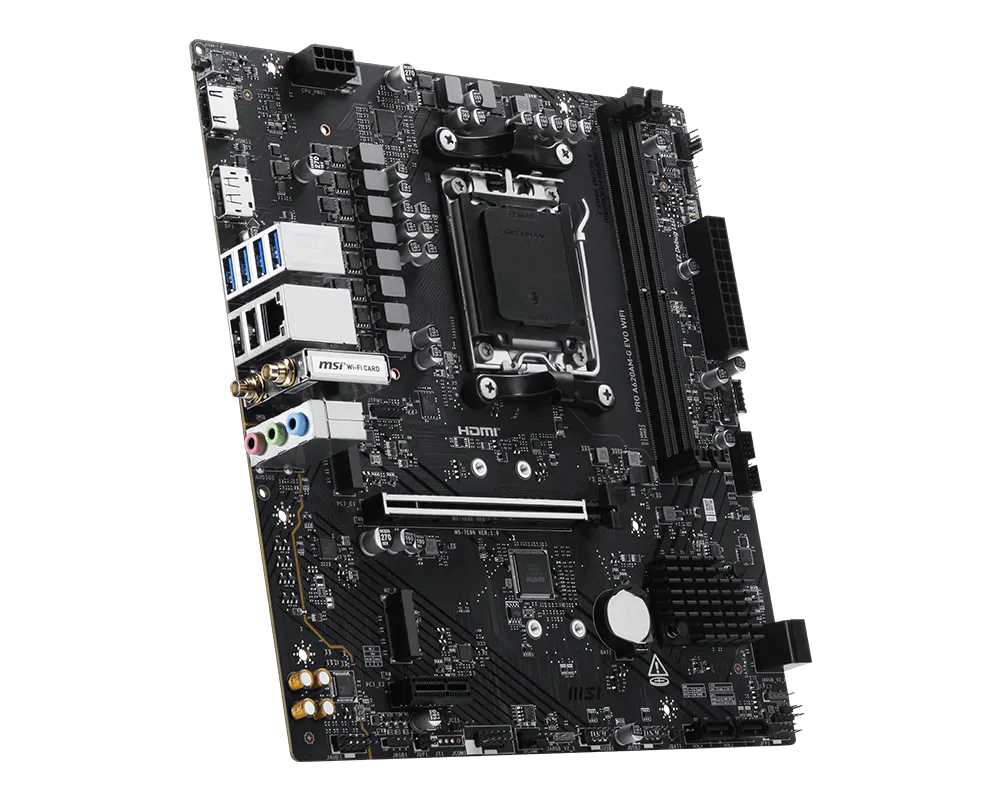 MSI PRO A620AM-G EVO WIFI mATX Motherboard ( AMD Socket AM5, Supports AMD Ryzen 9000/ 8000/ 7000 Series Desktop Processors, 2x DDR5 Ram Slots, Max 128GB Memory Support ) - Image 2