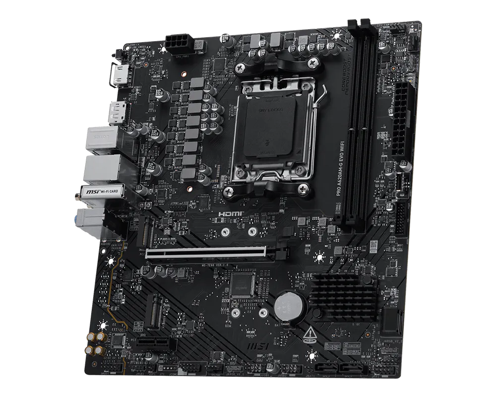 MSI PRO A620AM-G EVO WIFI mATX Motherboard ( AMD Socket AM5, Supports AMD Ryzen 9000/ 8000/ 7000 Series Desktop Processors, 2x DDR5 Ram Slots, Max 128GB Memory Support ) - Image 3
