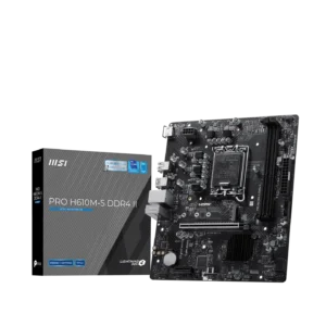 MSI PRO H610M-S DDR4 II mATX Motherboard ( Intel Socket LGA 1700, Support  Intel Core 14th, 13th, 12th Gen Processors, Intel Pentium Gold and Celeron Processors 2x DDR4 RAM Slots, Max 64GB RAM )