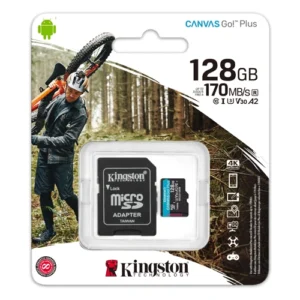 Kingston Canvas Go Plus 128GB MicroSD Memory Card with Adapter For Android Mobile Devices, Action Cams, Drones And 4K Video Production ( SDCG3/128GB )