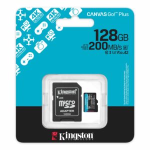Kingston Canvas Go Plus 128GB MicroSD Memory Card With SD Adapter For Mobile Gaming, Drones, Action Cams And Android Devices ( SDCG4/128GB )