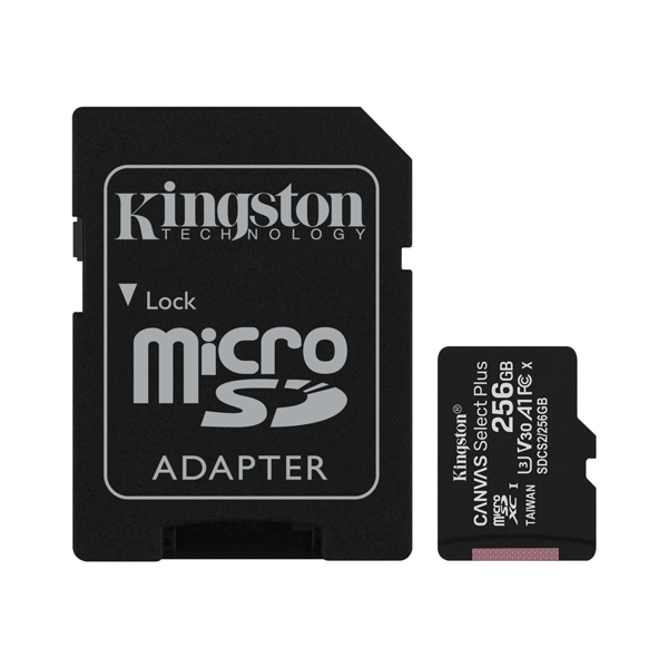 Kingston Canvas Select Plus A1 256GB Class 10 100 MB/s microSD Memory Card With Adapter ( SDCS2/256GBIN )