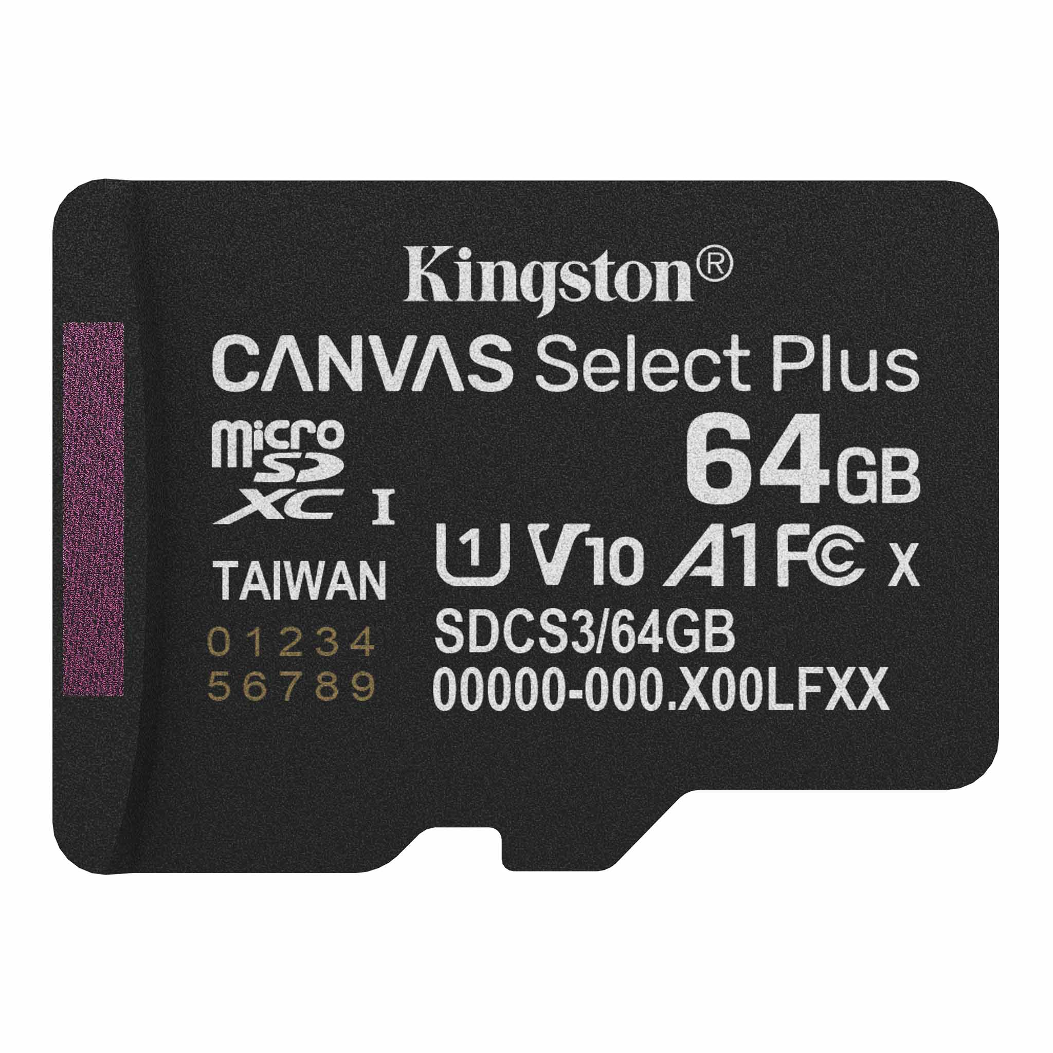 Kingston Canvas Select Plus 64GB microSD Memory Card With Android A1 Performance Class ( SDCS3/64GBSP )