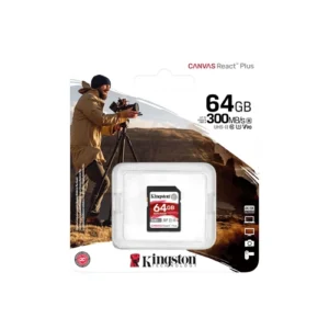 Kingston Canvas React Plus V90 64GB SD Memory Card For 8K/3D/VR Professional UHS-II Cinema Cameras ( SDR2/64GB )