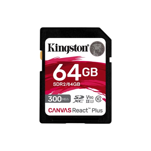 Kingston Canvas React Plus V90 64GB SD Memory Card For 8K/3D/VR Professional UHS-II Cinema Cameras ( SDR2/64GB ) - Image 2