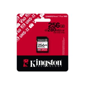 Kingston Canvas React Plus V60 256GB SD memory Card For 4K Professional UHS-II Cameras ( SDR2V6/256GB )