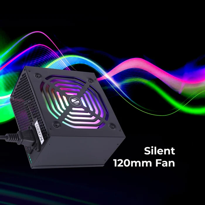 Zebronics Zeb ZS 500 Black 500W High Efficiency Multicolor LED Lights Power Supply Unit - Image 4